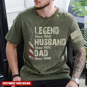 Personalized Legend Husband Dad Papa Since Father's Day T-Shirt