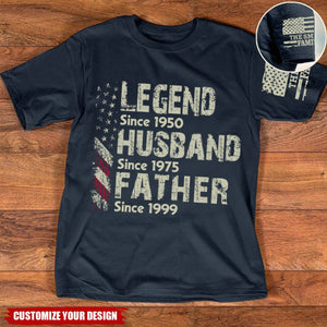 Personalized Legend Husband Dad Papa Since Father's Day T-Shirt