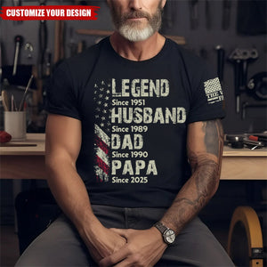 Personalized Legend Husband Dad Papa Since Father's Day T-Shirt