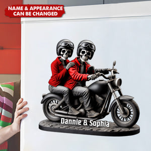 Custom Name Motorcycles Couple Fridge Magnet, Gift for Motorcycles Lover