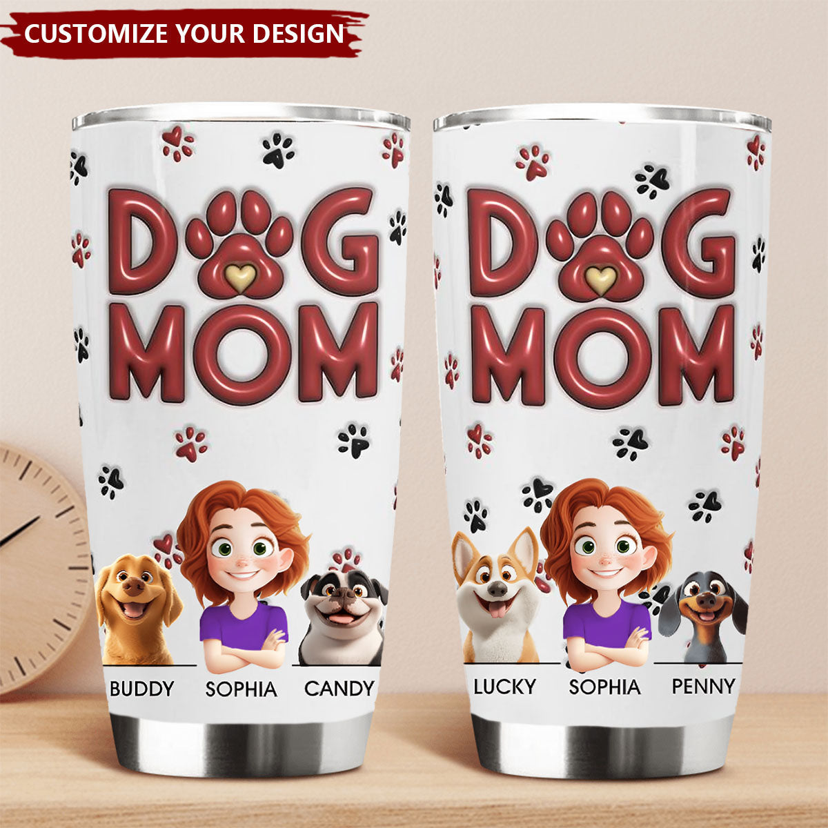 Dog Mom - New Cartoon Pet - Personalized Tumbler