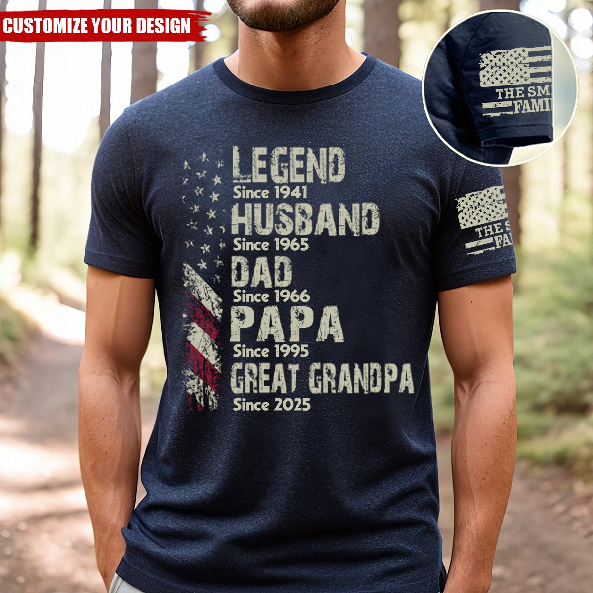 Personalized Legend Husband Dad Papa Since Father's Day T-Shirt