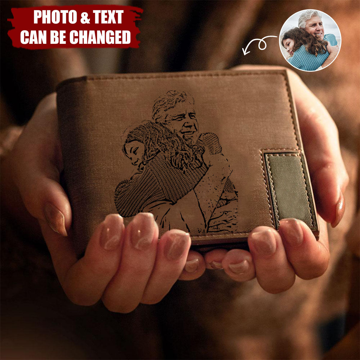 Custom Photo Engraved Personalized Wallets, Gifts For Men