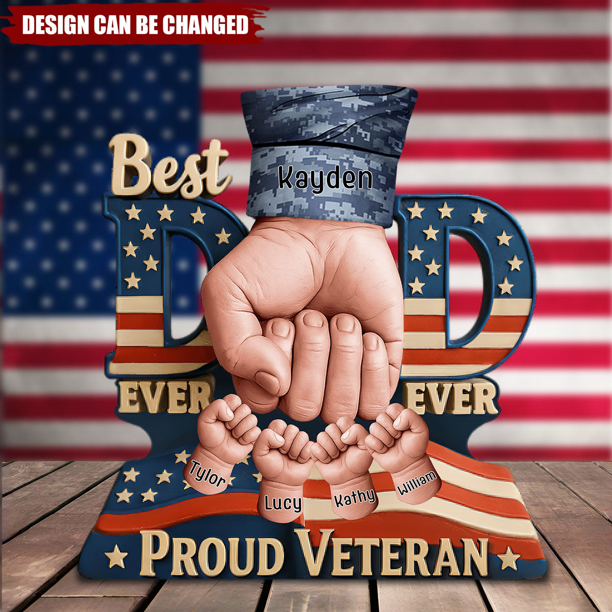 Proud Veteran Dad Acrylic Plaque - Personalized Gifts For Father