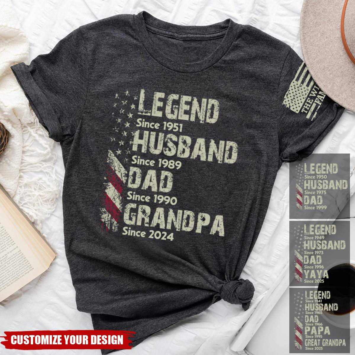Personalized Legend Husband Dad Papa Since Father's Day T-Shirt